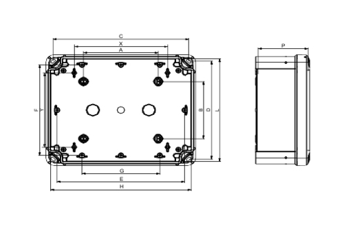 Корпус Schneider Electric Thalassa TBS, 116x116x62мм, IP66, пластик