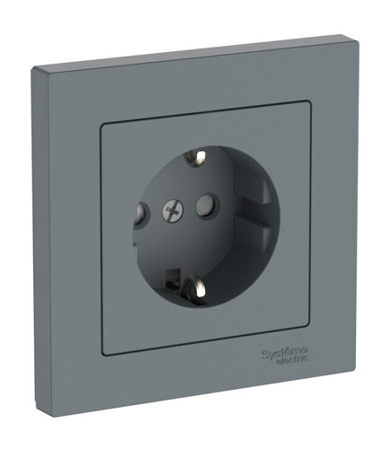 Systeme Electric AtlasDesign Грифель Розетка с заземлением со шторками, 16А, в сборе, быстрозажим. клем.
