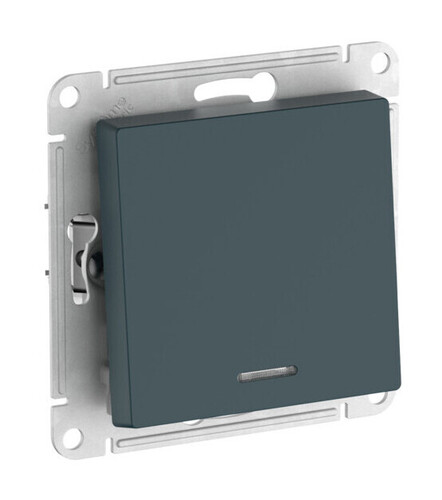 Systeme Electric AtlasDesign Изумруд Выключатель 1-клавишный с подсвет.,сх.1а, 10АХ,мех., быстрозажим. клем.
