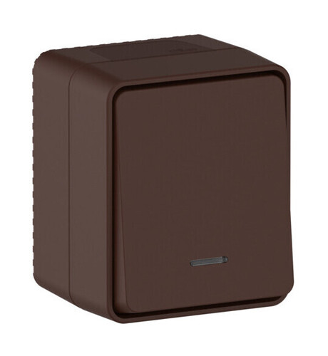 Systeme Electric AtlasDesign Profi54 Наруж Коричневый Выключатель 1-клавишный с подсветкой 10 АХ