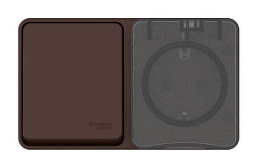 Systeme Electric AtlasDesign Profi54 Наруж Коричневый Блок: Роз. з/к со шт. 16А, Выкл. 1-клав.10А