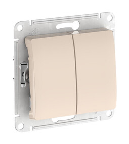 Systeme Electric Glossa Бежевый Переключатель 2-клавишный, сх.6/2, 10АХ, мех., быстрозажим. клем.